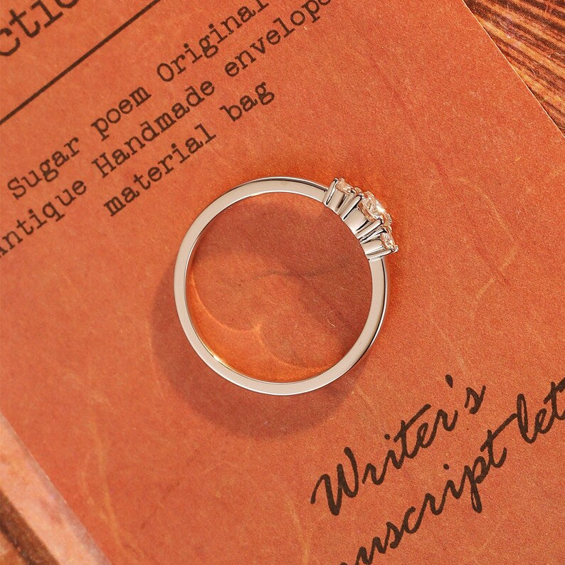 1 CT Round Three Stone Moissanite Engagement Ring