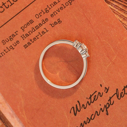 1 CT Round Three Stone Moissanite Engagement Ring