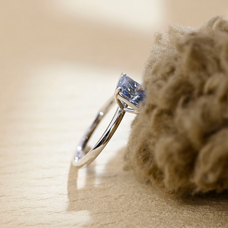 4 CT Radiant Solitaire Moissanite Engagement Ring