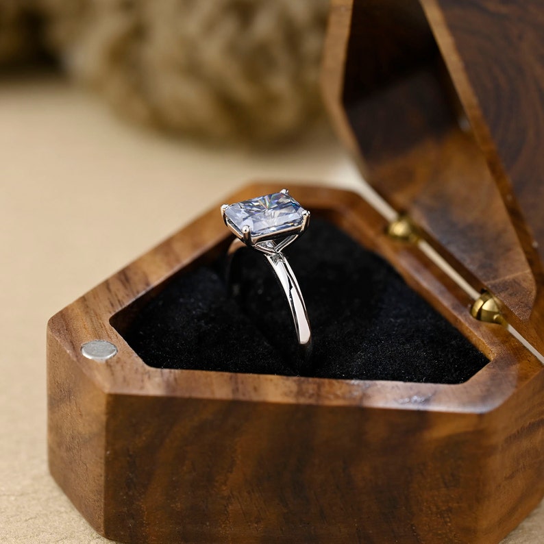 4 CT Radiant Solitaire Moissanite Engagement Ring