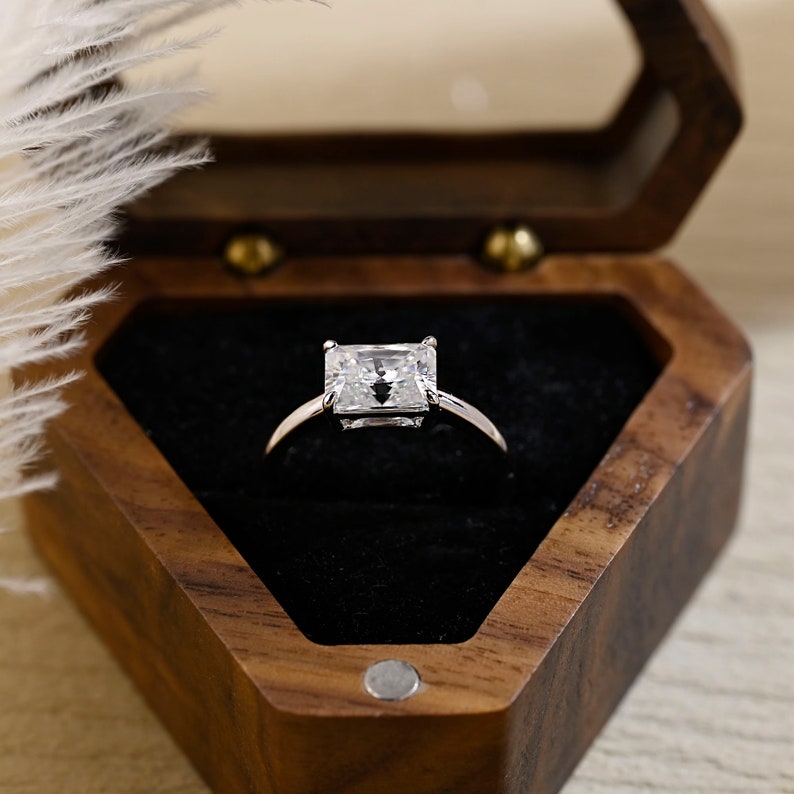 3 CT Radiant Solitaire Moissanite Engagement Ring