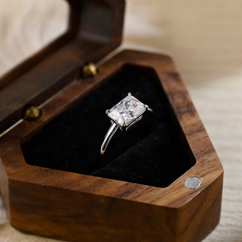 3 CT Radiant Solitaire Moissanite Engagement Ring