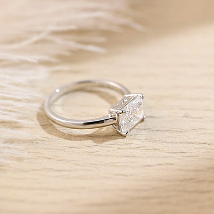 3 CT Radiant Solitaire Moissanite Engagement Ring
