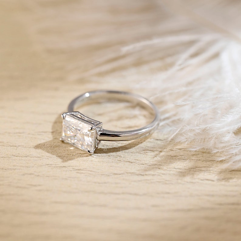 3 CT Radiant Solitaire Moissanite Engagement Ring