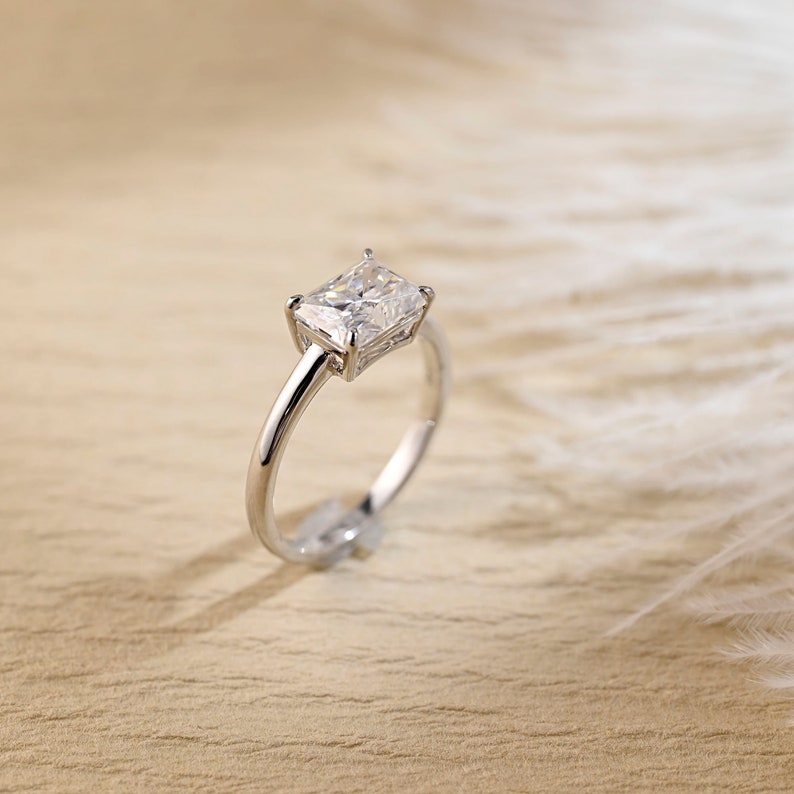 3 CT Radiant Solitaire Moissanite Engagement Ring