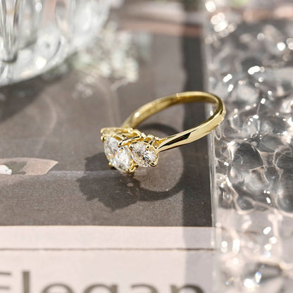 3 CT Round Three Stone Moissanite Engagement Ring