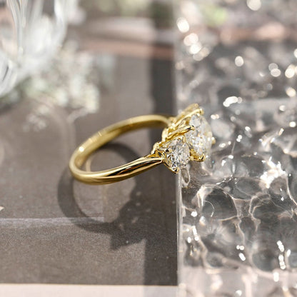 3 CT Round Three Stone Moissanite Engagement Ring