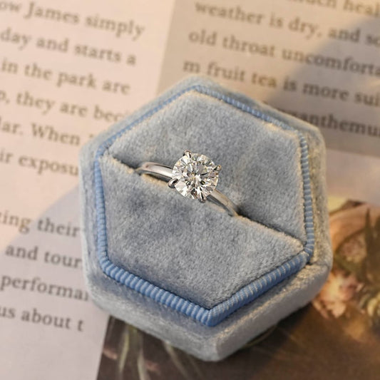 2 CT Round Solitaire Moissanite Engagement Ring