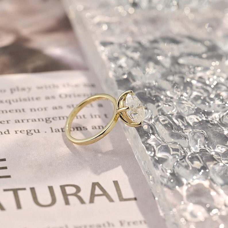 3 CT Oval Solitaire Moissanite Engagement Ring