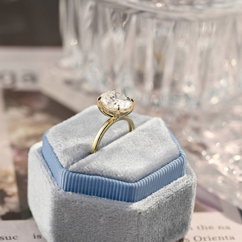 3 CT Oval Solitaire Moissanite Engagement Ring