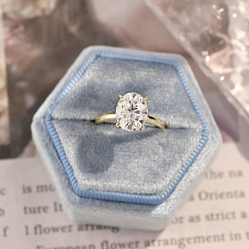 3 CT Oval Solitaire Moissanite Engagement Ring