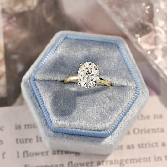 3 CT Oval Solitaire Moissanite Engagement Ring