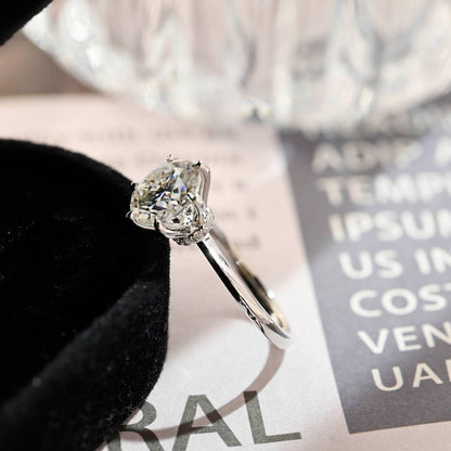 2 CT Round Hidden Halo Moissanite Engagement Ring