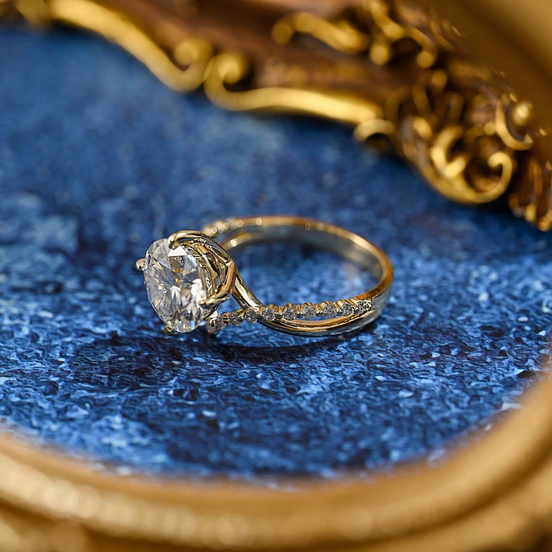3 CT Round Twisted Shank Moissanite Engagement Ring