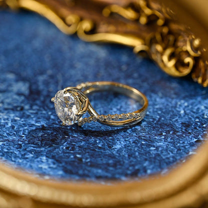 3 CT Round Twisted Shank Moissanite Engagement Ring