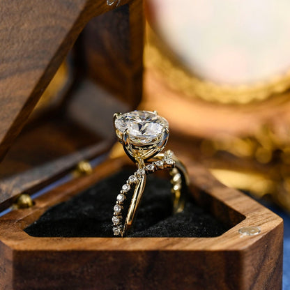 3 CT Round Twisted Shank Moissanite Engagement Ring