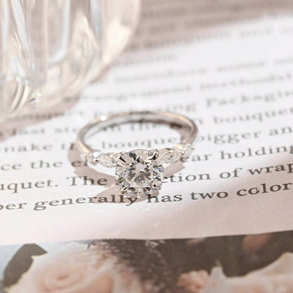 2 CT Round Pave Moissanite Engagement Ring