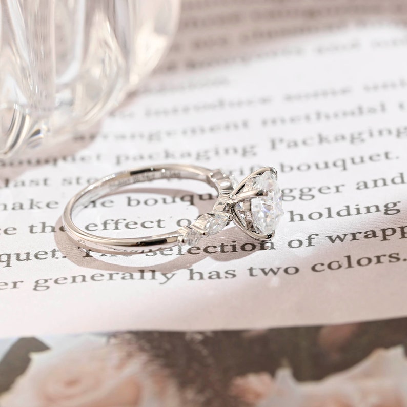 2 CT Round Pave Moissanite Engagement Ring