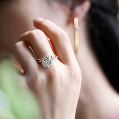 3 CT Round Twisted Shank Moissanite Engagement Ring
