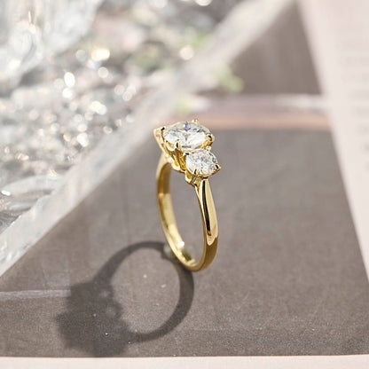 3 CT Round Three Stone Moissanite Engagement Ring