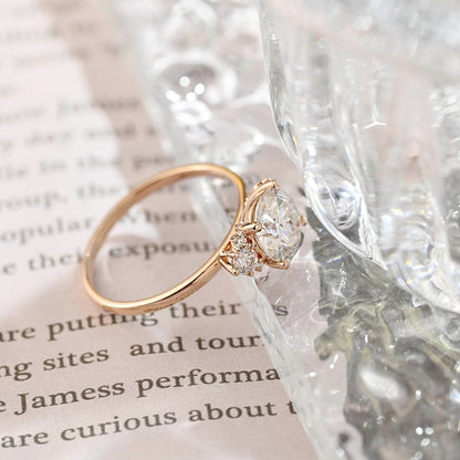 3 CT Round Cluster Moissanite Engagement Ring