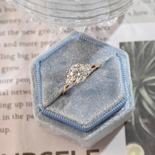 3 CT Round Cluster Moissanite Engagement Ring