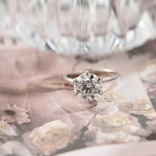 3 CT Round Hidden Halo Moissanite Engagement Ring