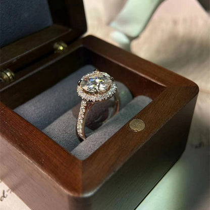 4 CT Round Halo & Pave Moissanite Engagement Ring
