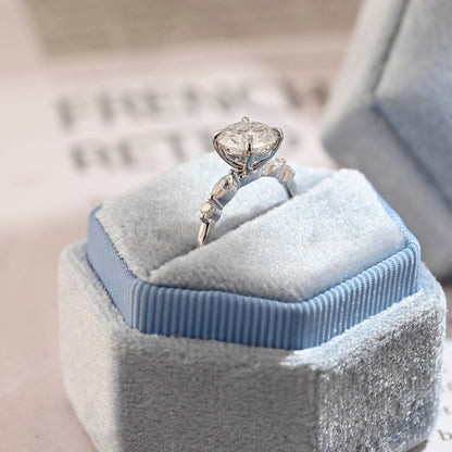2 CT Round Pave Moissanite Engagement Ring