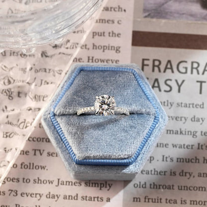1 CT Round Pave Moissanite Engagement Ring