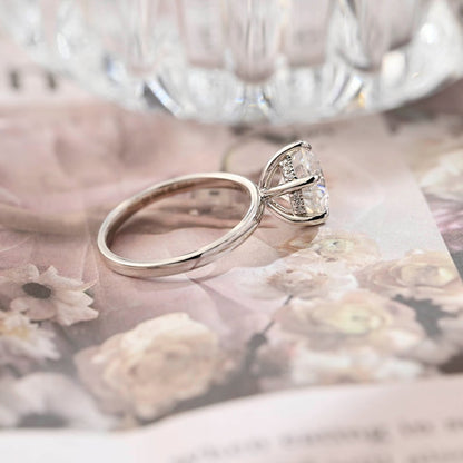 3 CT Round Hidden Halo Moissanite Engagement Ring