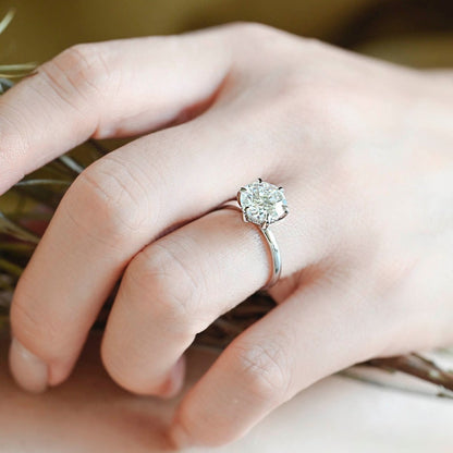 3 CT Round Hidden Halo Moissanite Engagement Ring