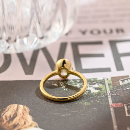 1 CT Oval Bezel Moissanite Engagement Ring