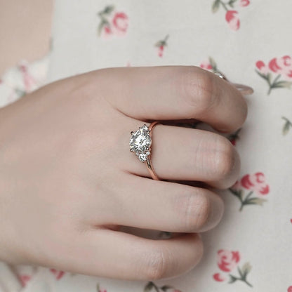 3 CT Round Cluster Moissanite Engagement Ring