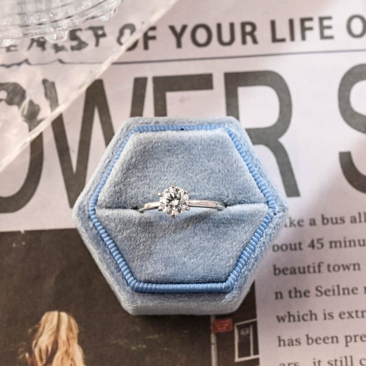 1 CT Round Solitaire Moissanite Engagement Ring