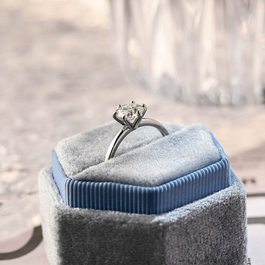 1 CT Round Solitaire Moissanite Engagement Ring