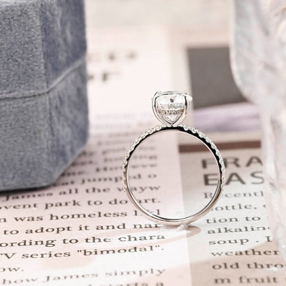 1 CT Round Pave Moissanite Engagement Ring