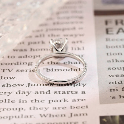 1 CT Round Pave Moissanite Engagement Ring