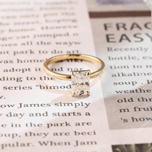 2 CT Radiant Solitaire Moissanite Engagement Ring