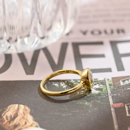 1 CT Oval Bezel Moissanite Engagement Ring