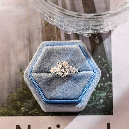 3 CT Oval Three Stone Moissanite Engagement Ring