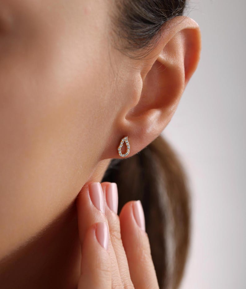 0.2 TCW Round Moissanite Drop Stud Earrings