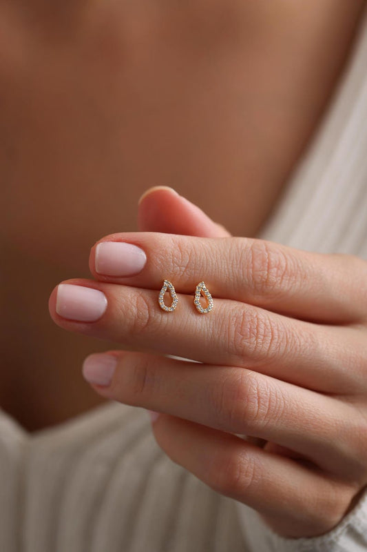 0.2 TCW Round Moissanite Drop Stud Earrings