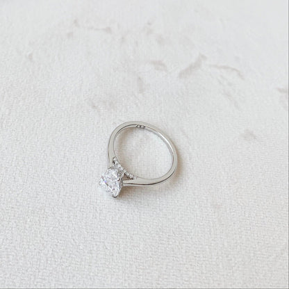 1.5 CT Pear Hidden Halo & Pave Moissanite Engagement Ring