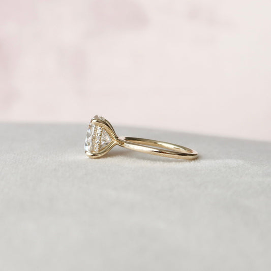 5 CT Round Hidden Halo Moissanite Engagement Ring