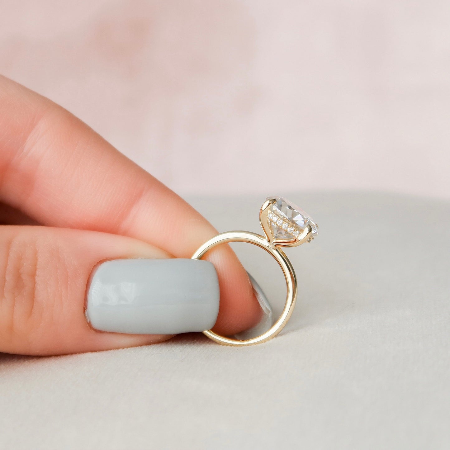 5 CT Round Hidden Halo Moissanite Engagement Ring