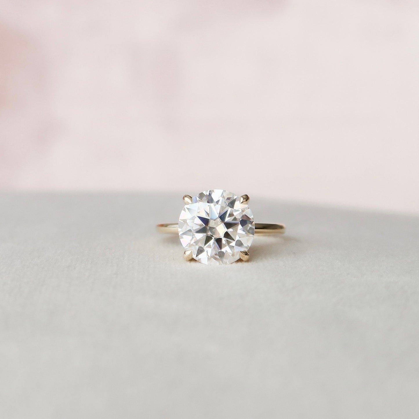 5 CT Round Hidden Halo Moissanite Engagement Ring