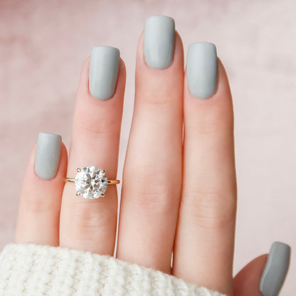 5 CT Round Hidden Halo Moissanite Engagement Ring