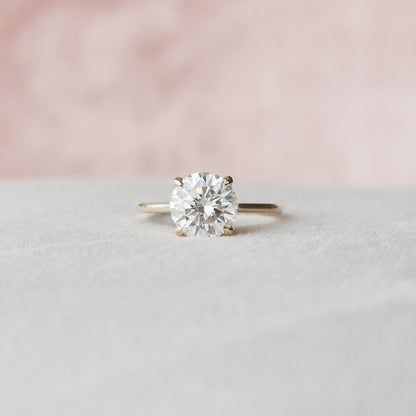 3 CT Round Hidden Halo & Pave Moissanite Engagement Ring