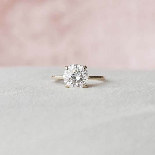 3 CT Round Hidden Halo & Pave Moissanite Engagement Ring